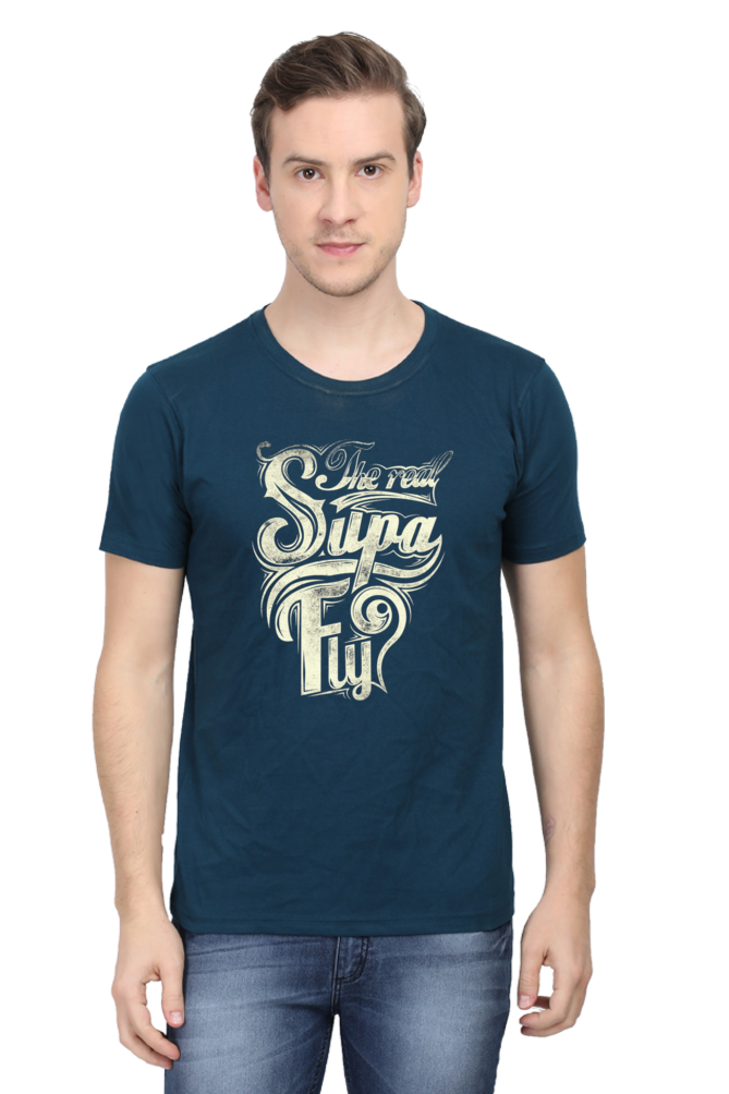 Supa Fly Men's T Shirts Petrol Blue