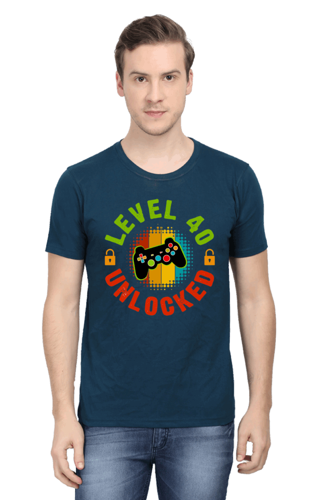 Level 04 Unlocked Men's T Shirt Petrol Blue