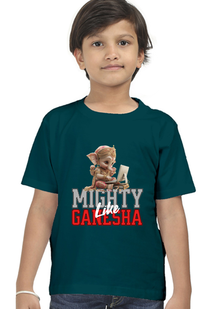 Mighty Like Ganesha Ganesh Chaturthi Boy's T Shirts