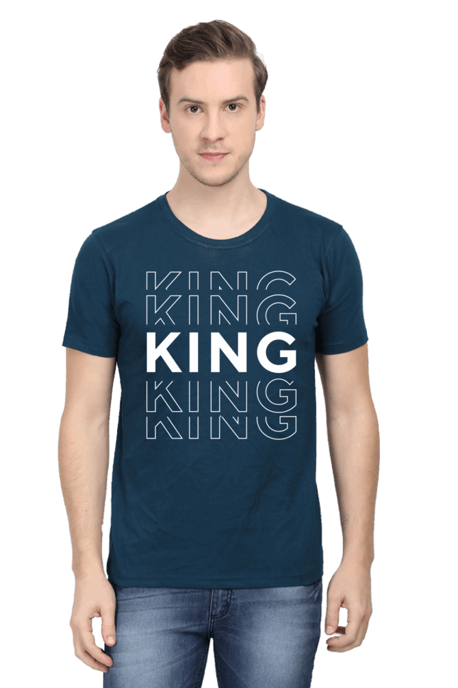 King Men's T Shirt Petrol Blue