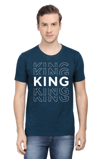 King Men's T Shirt Petrol Blue