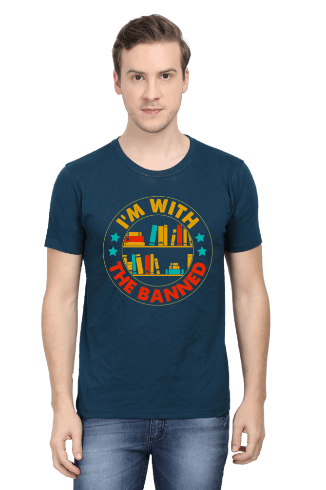 I Am With The Banned Men's T Shirt Petrol Blue