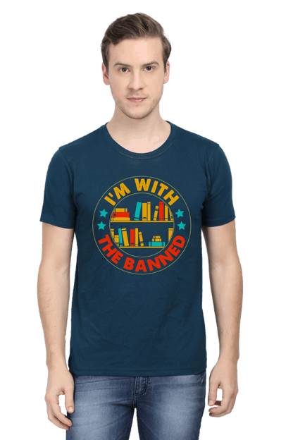 I Am With The Banned Men's T Shirt Petrol Blue