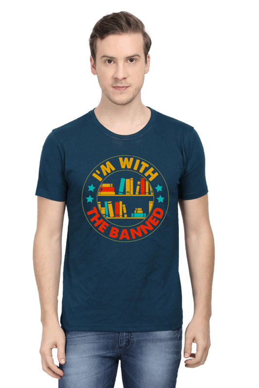 I Am With The Banned Men's T Shirt Petrol Blue