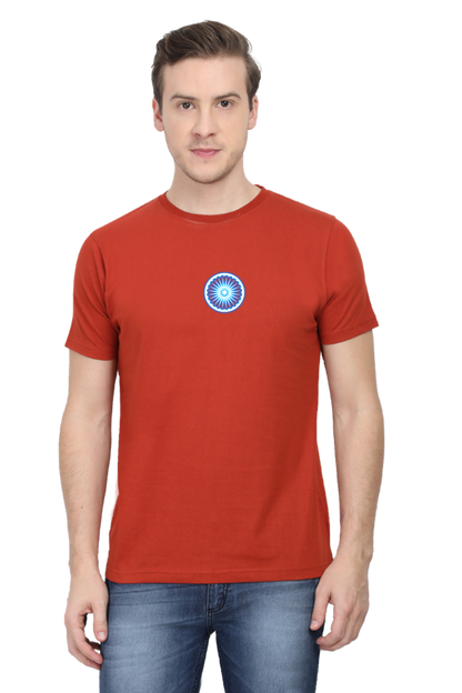 Ashoka Chakra Independence Day T Shirt Brick Red