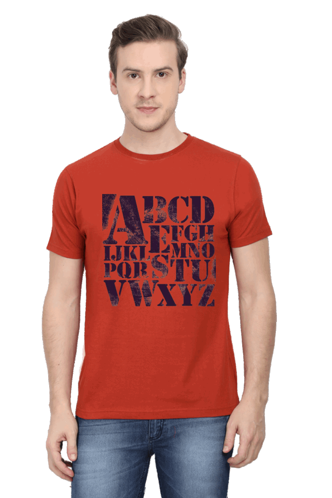 ABCD Men's T Shirt Brick Red