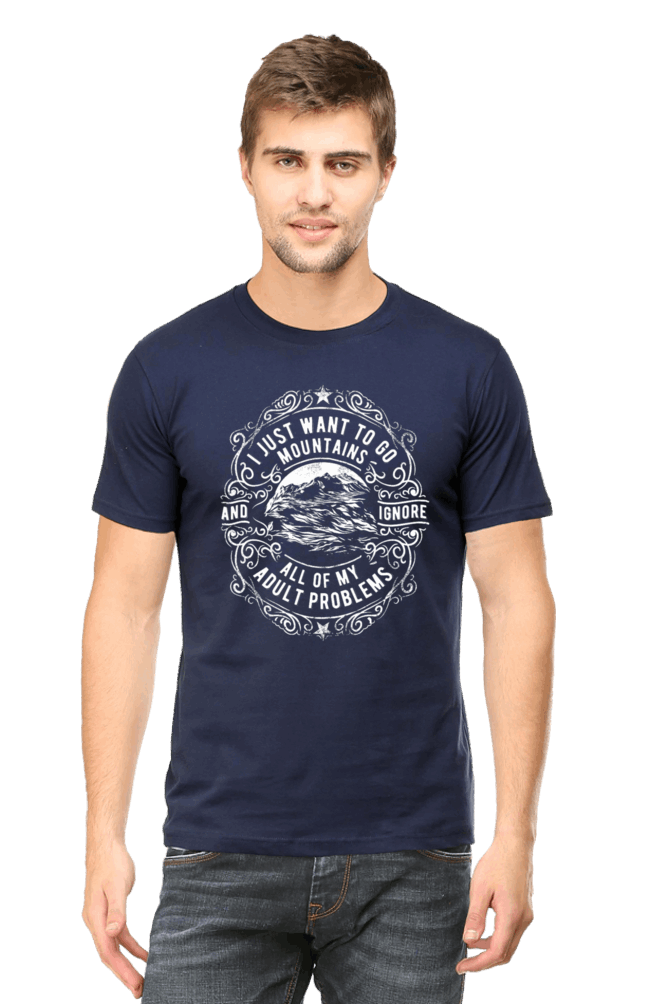 I Just Want To Go Mountains Men's T Shirt Navy Blue