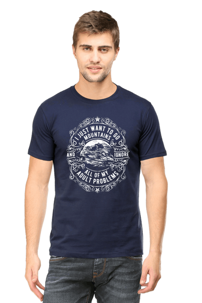 I Just Want To Go Mountains Men's T Shirt Navy Blue