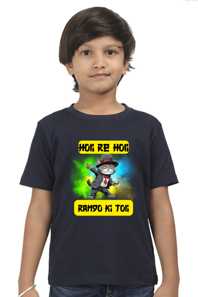 Holi Re Holi: Rango Ki Toli - Dancing Cat Boys T shirt Navy Blue