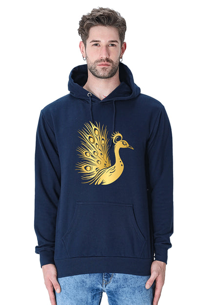 Hoodie Sweatshirt - Golden Peacock Vinyl Printed