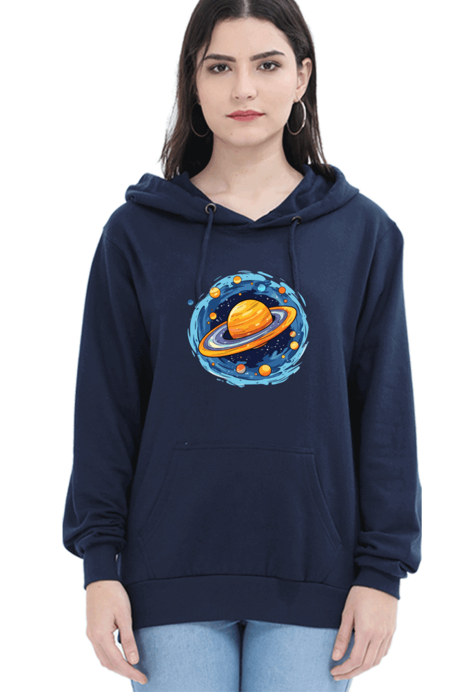 "Ethereal Elegance" Unisex Hoodie Sweatshirt for Women and Girls Navy Blue