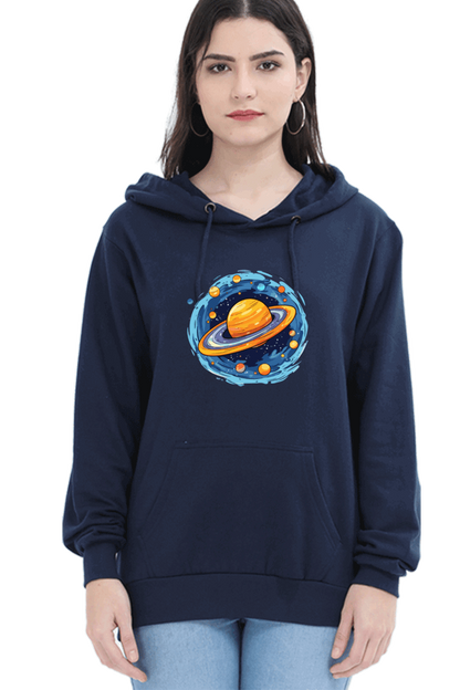 "Ethereal Elegance" Unisex Hoodie Sweatshirt for Women and Girls Navy Blue