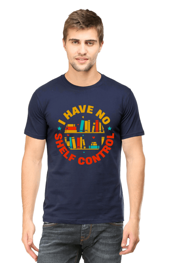 I Have No Shelf Control Men's T Shirts Navy Blue