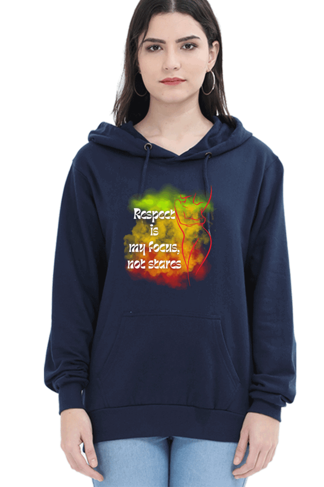 "Elegance Unveiled" Unisex Hooded sweatshirt for Girls and Women Navy Blue