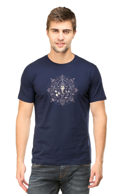 Lord Ganesha 4 Printed Ganesh Chaturthi Men's T Shirts Navy Blue