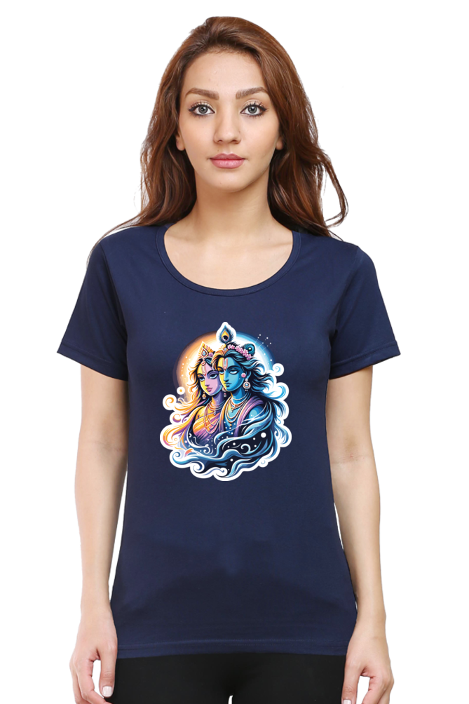 Radha Krishna 2 janmashtami Women T Shirts Navy Blue