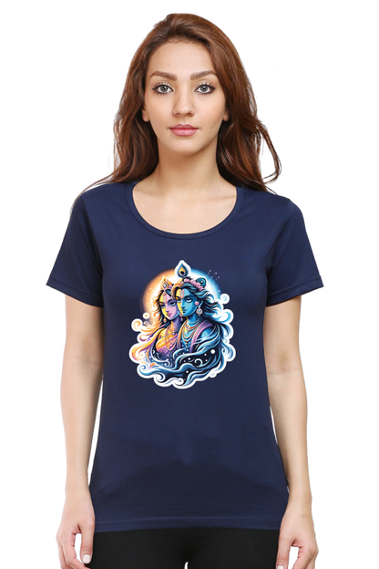 Radha Krishna 2 janmashtami Women T Shirts Navy Blue