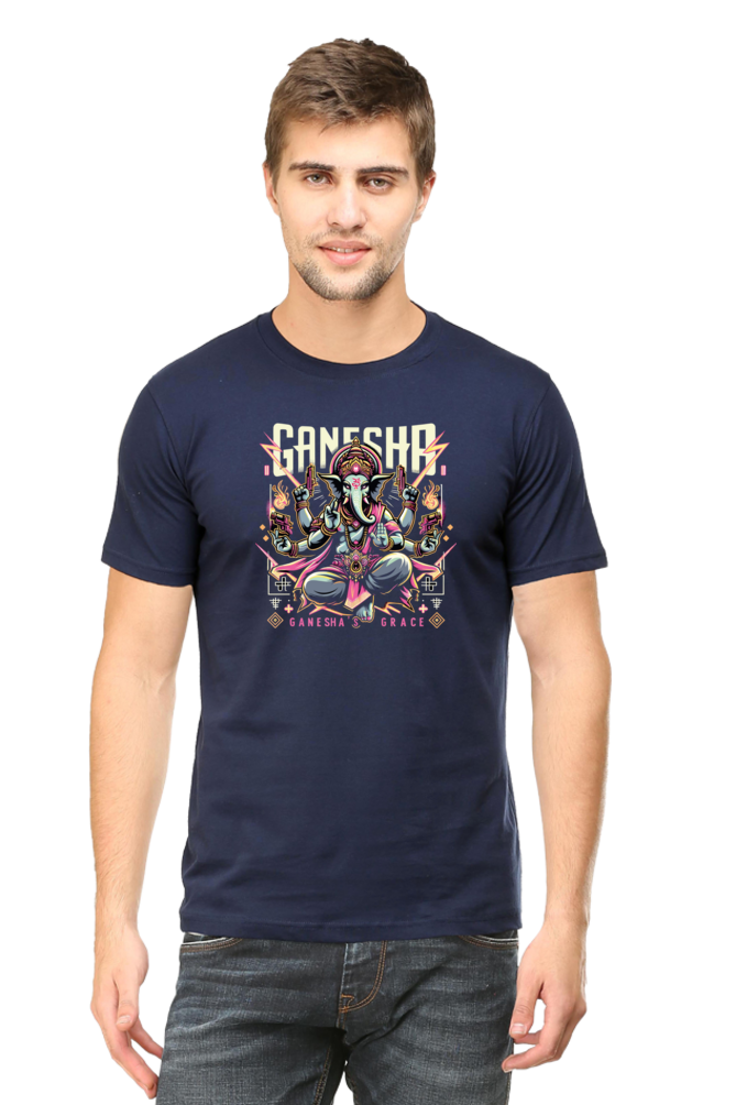 Ganesha's Grace 2 Printed Ganesh Chaturthi Men's T Shirts