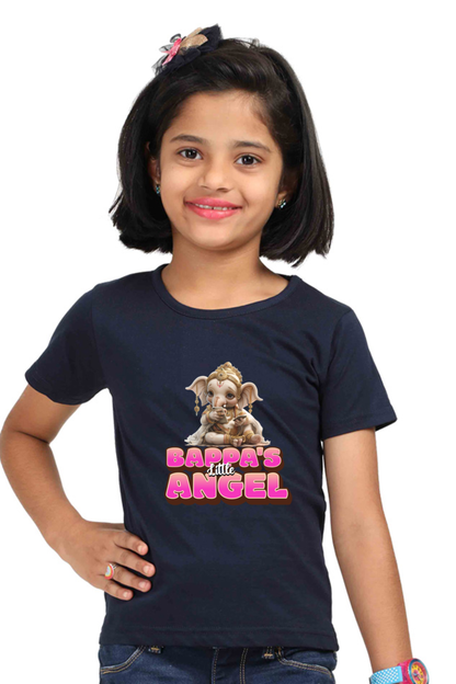 Bappa's Little Angel Ganesh Chaturthi Girl's T Shirts