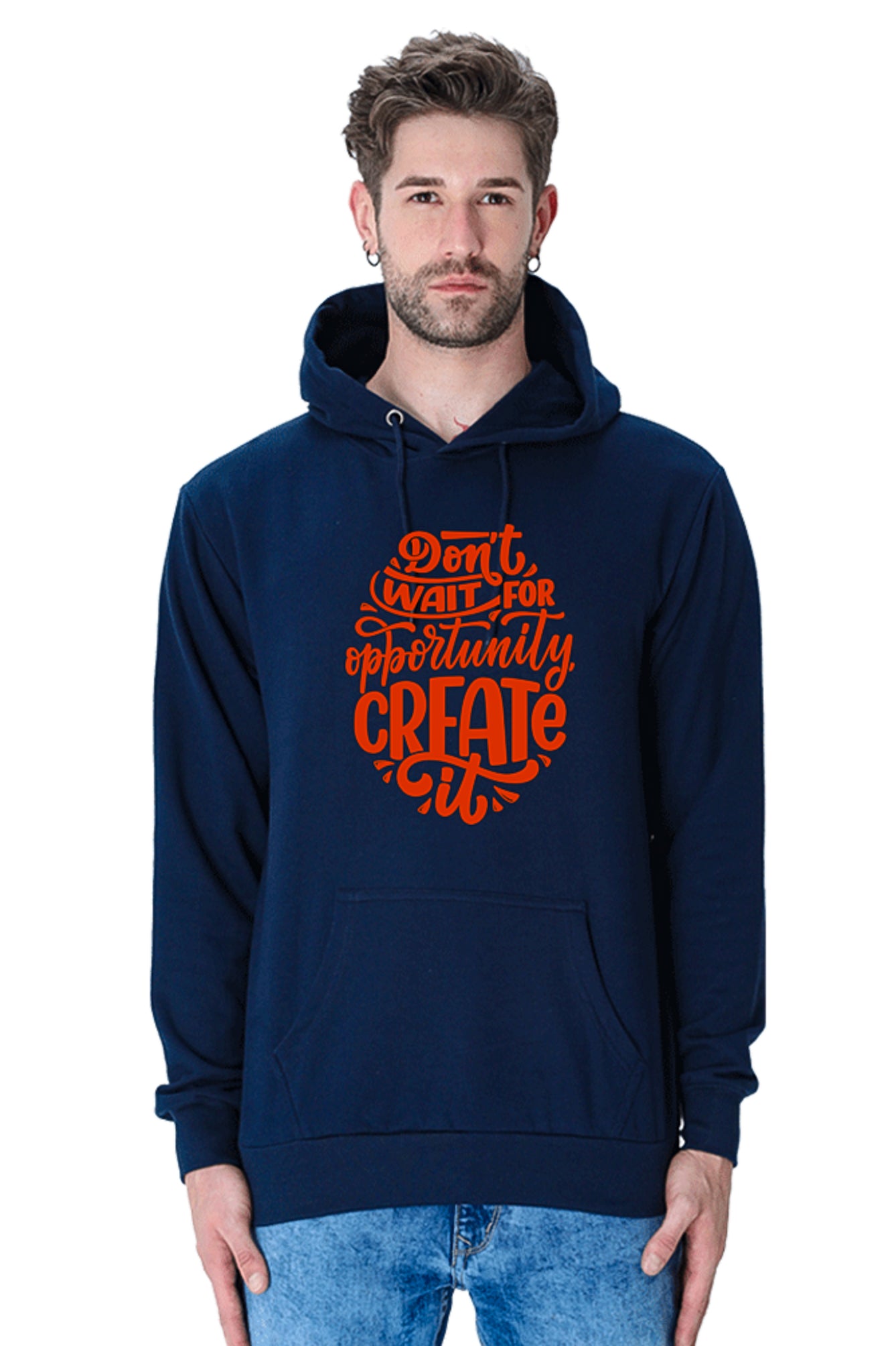 Hoodie Sweatshirt - Dont Wait For Opportunity Create red print