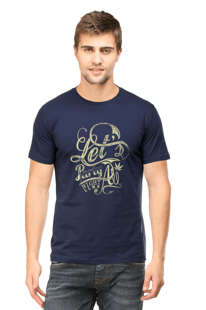 Let's Party Men's T Shirts Navy Blue