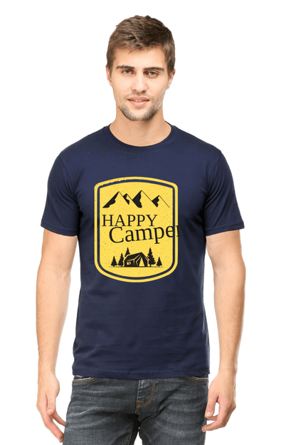 Happy Camper Men's T Shirt Navy Blue