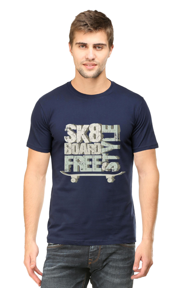 Skate Board Free Style Men's T Shirt Navy Blue