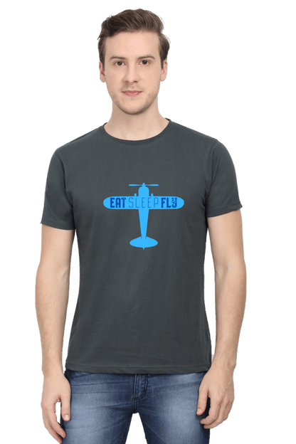 Eat Sleep Fly Men's T Shirt Steel Grey