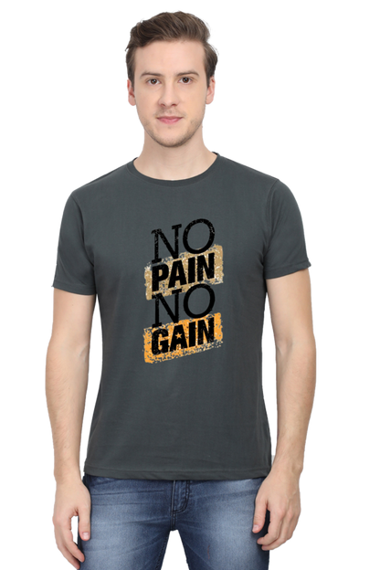 No Pain No Gain Gain Men's T Shirt Steel Grey