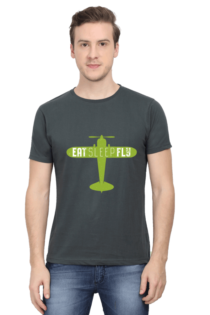 Eat Sleep Fly - Men's T Shirt Steel Grey