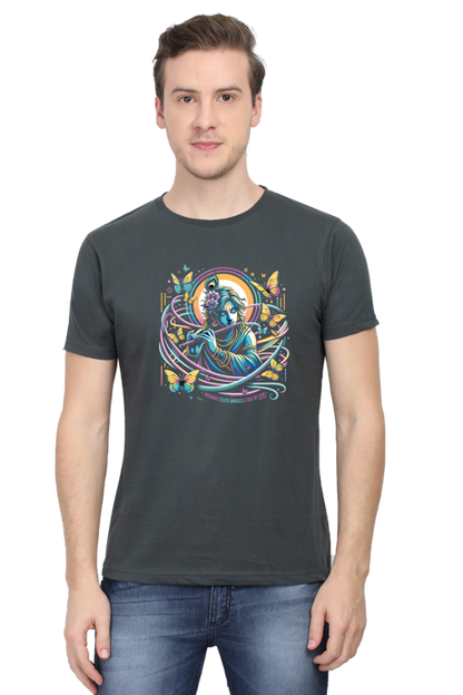 Krishna_s Flute Janmashtami Men's T Shirts Steel Grey