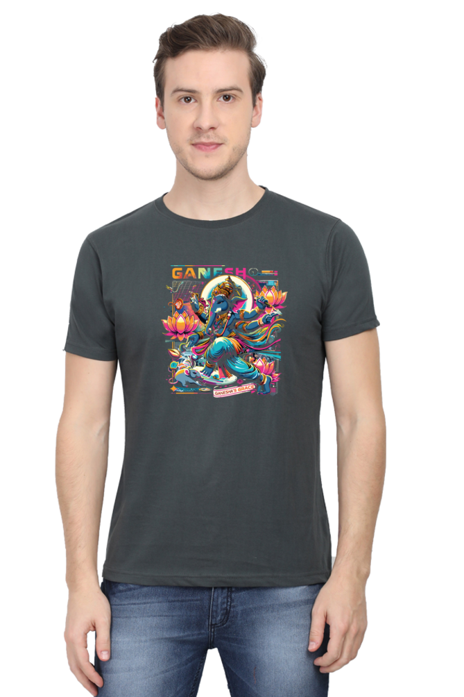 Ganesha's Grace 1 Printed Ganesh Chaturthi Men's T Shirts