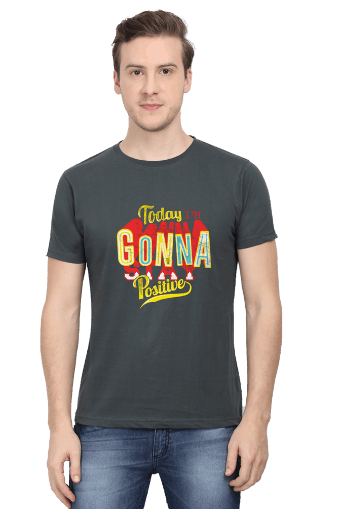 Gonna Stay Positive Men’s T Shirts Classic Steel Grey