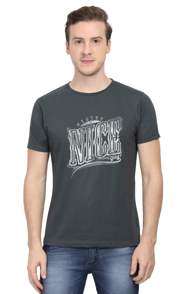 Nice Guy Men's T Shirts Steel Grey