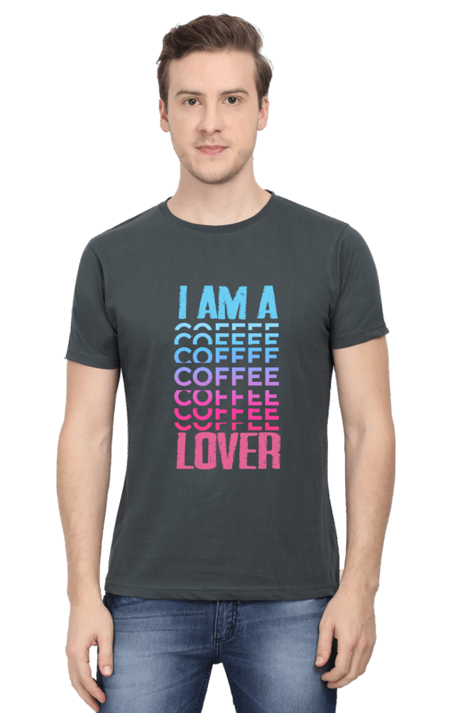 I Am A Coffee Lover Men's T Shirt Steel Grey