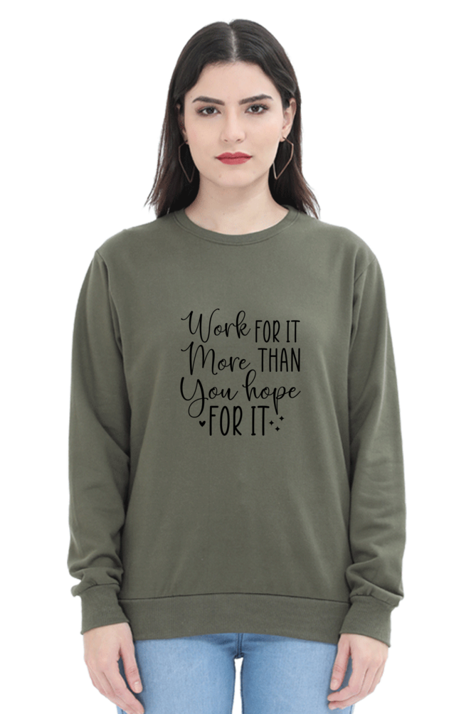 Women and Girl's Sweatshirt Olive Green