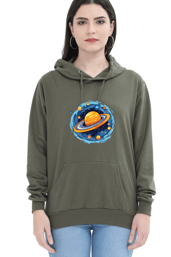 "Ethereal Elegance" Unisex Hoodie Sweatshirt for Women and Girls Olive Green