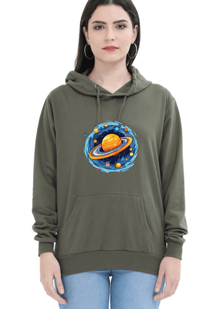 "Ethereal Elegance" Unisex Hoodie Sweatshirt for Women and Girls Olive Green