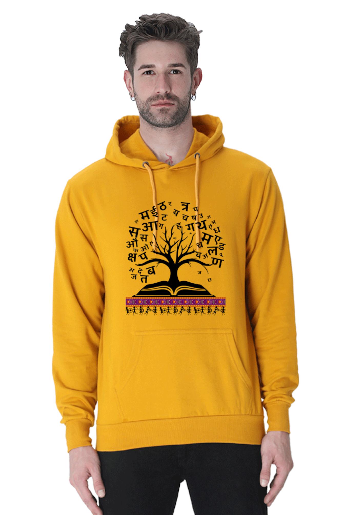 Hoodie Sweatshirt - Hindi Tree Indian Tribal Art