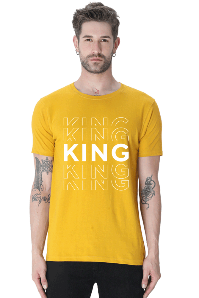 King Men's T Shirt Mustard Yellow