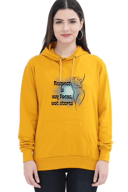 "Elegance Unveiled" Unisex Hooded Sweatshirt for Girls and Women Mustard Yellow