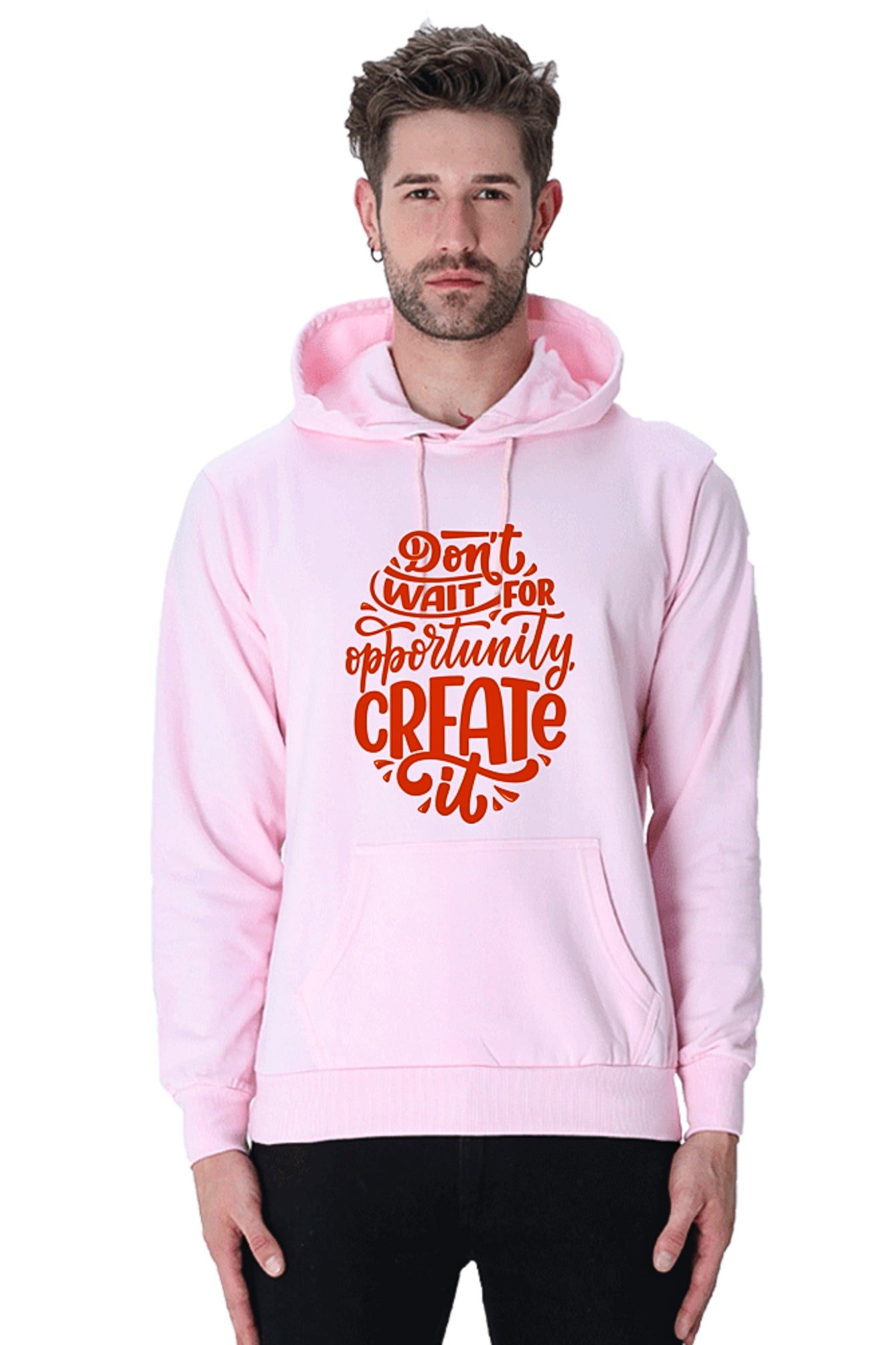 Hoodie Sweatshirt - Dont Wait For Opportunity Create red print