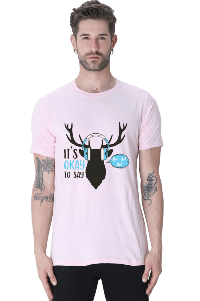 Its Ok To Say Men's T Shirt Light Baby Pink