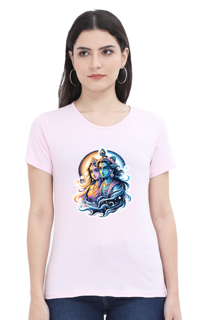 Radha Krishna 2 janmashtami Women T Shirts Light Baby Pink