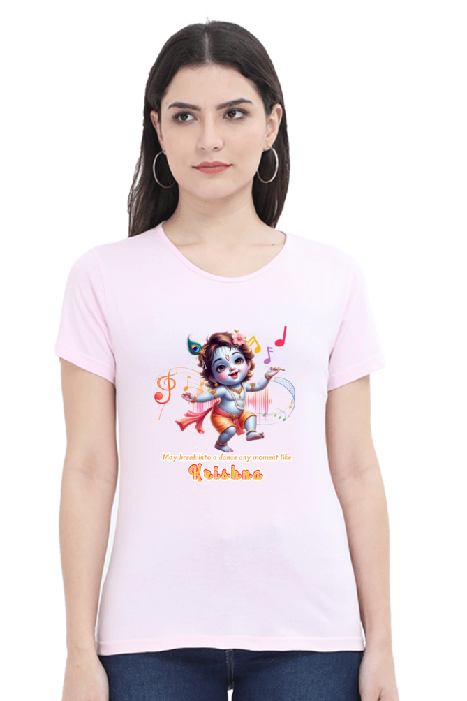 Krishna Janmashtami Women T Shirts Light Baby Pink