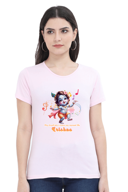 Krishna Janmashtami Women T Shirts Light Baby Pink