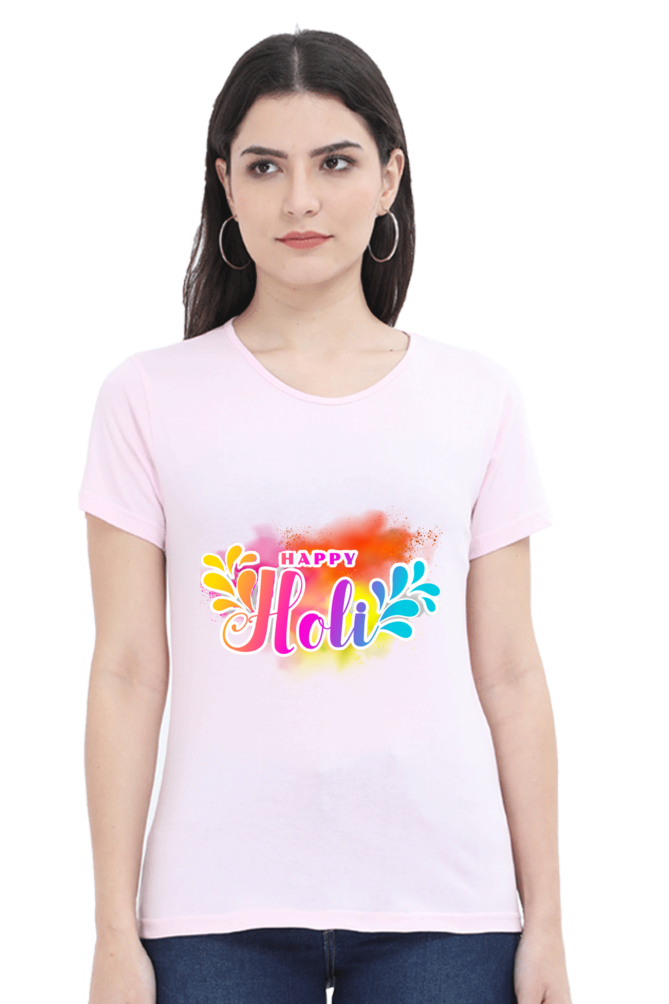 Vibrant Holi Delight: Celebratory Tee Light Baby Pink