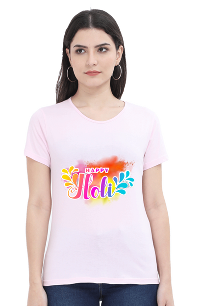 Vibrant Holi Delight: Celebratory Tee Light Baby Pink