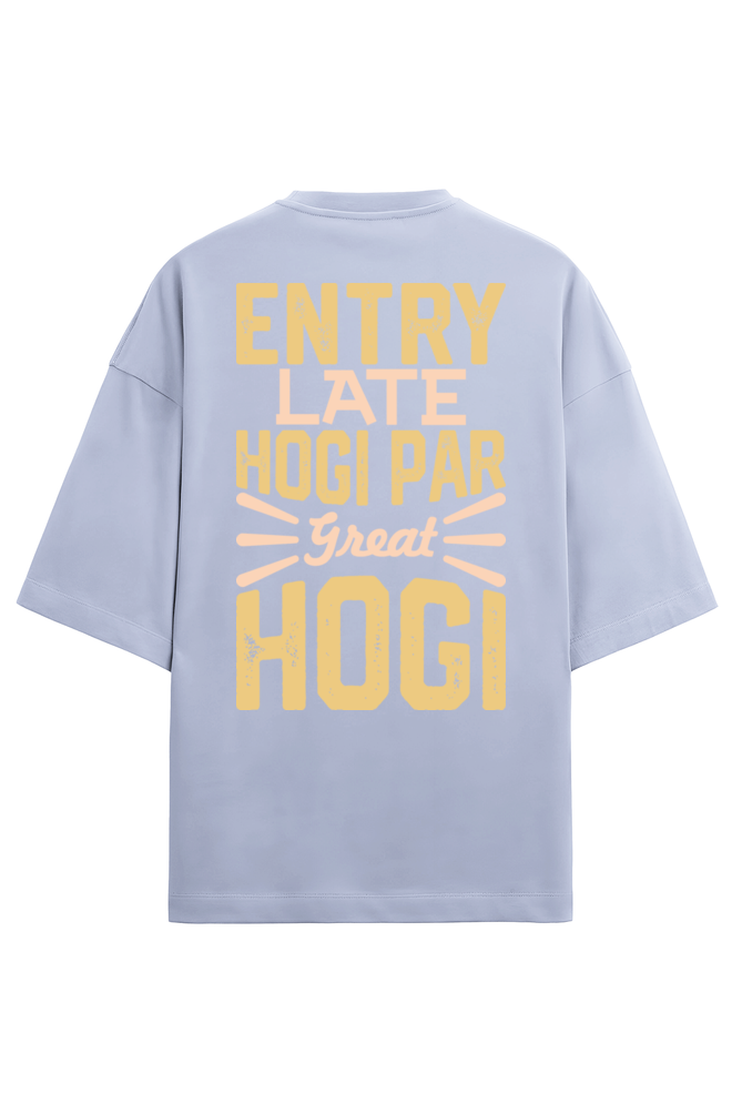 Entry Late Hogi Par Great Hogi Men's Oversized T Shirts Lavender