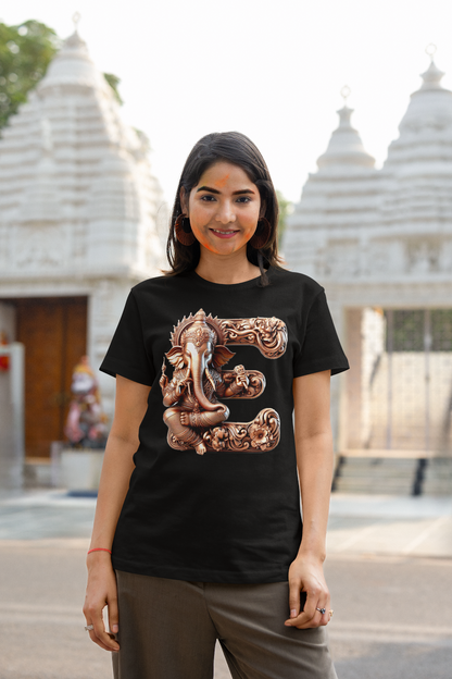 Stylish E Alphabet Ganesh Chaturthi Women T Shirts